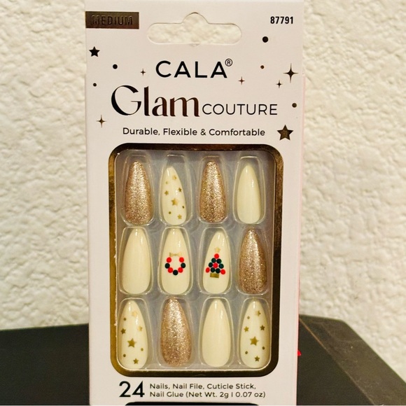 CALA Glam Couture Holiday Nails Durable Flexible Comfortable Flirty Fun Dressy - Picture 1 of 4